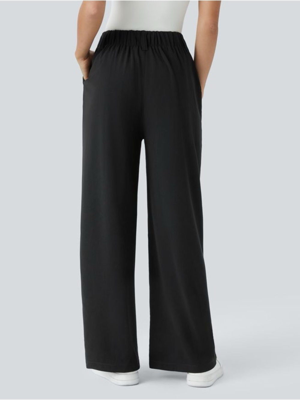 27. Wide Leg Black Dress Pants for Women - Picture 2 of 3